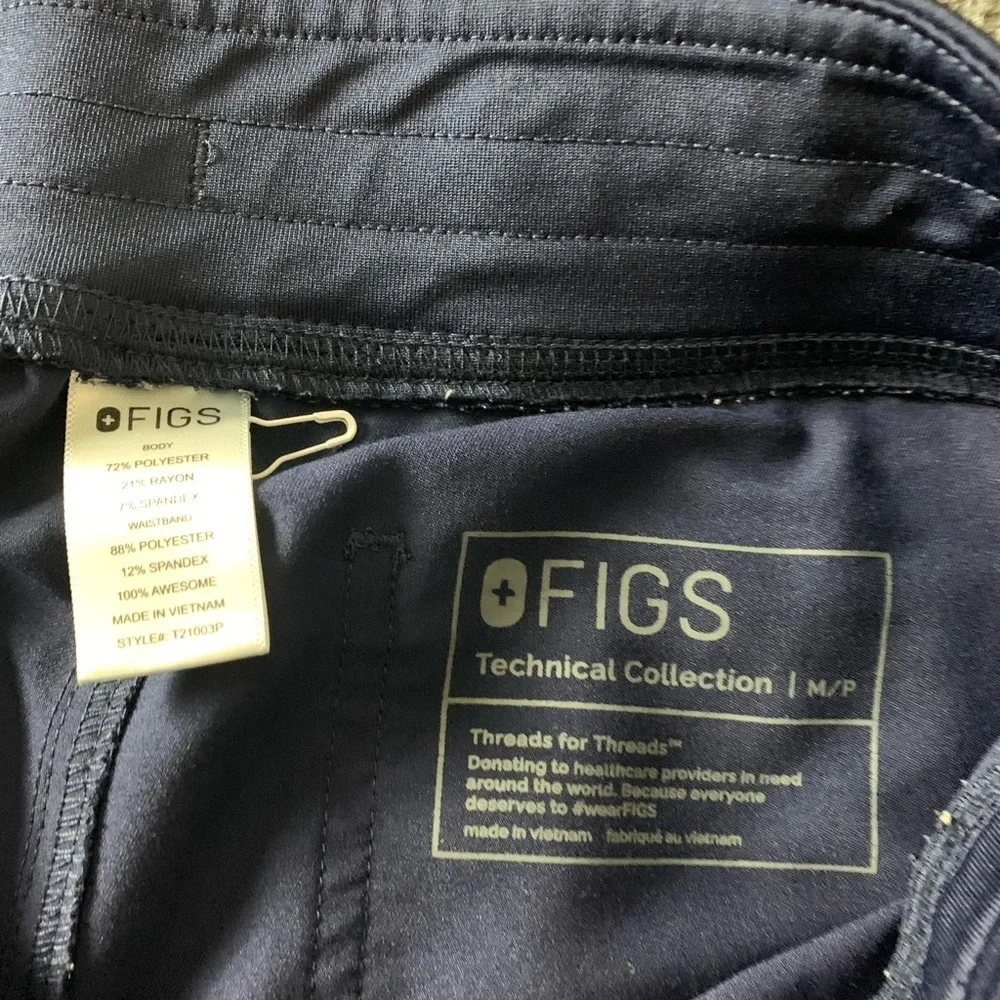 Figs Technical Collection Scrub Pants Straight Leg Navy Blue Medium P